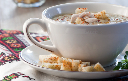 Суп-пюре з баклажанів з куркою