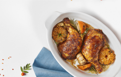 Курка у вині з мандаринами