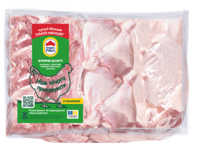 Асорті: шлунок, гомілка, нижня частина спинки